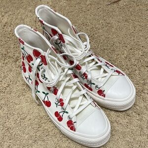 Converse Red and White High-Top Sneakers